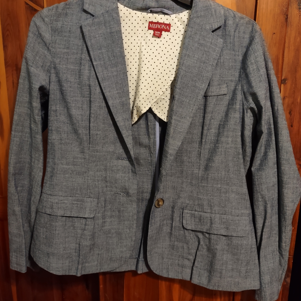 Merona Women's Light Blue Single Button Blazer